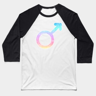 Mars Planet Symbol in Magical Unicorn Colors Baseball T-Shirt